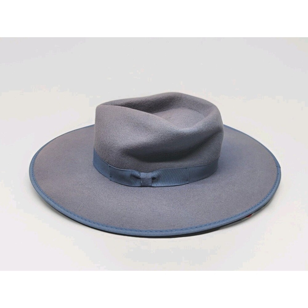 NWT Olive & Pique Blue Wool Felt Hat Rancher Style w Adjustable String Flat brim